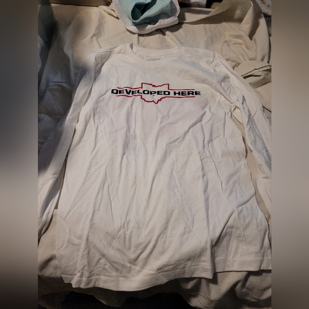 Developed Here White Long OSU Sleeve Shirt